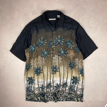 Charger l'image dans la galerie, chemise-a-fleurs-vintage-homme-noire-et-marron