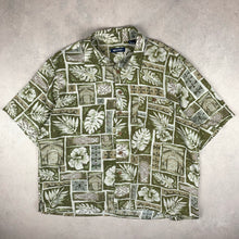 Charger l'image dans la galerie, chemise-a-fleurs-vintage-homme-verte