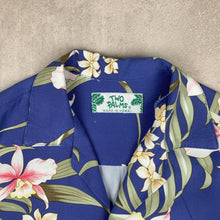 Charger l'image dans la galerie, chemise-aloha-made-in-hawaii-two-palms-bleue-homme