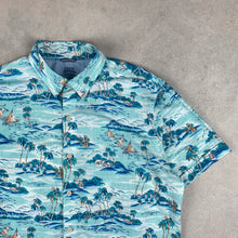Charger l'image dans la galerie, chemise-hawaienne-a-fleurs-bleu-turquoise-izod