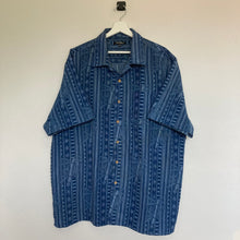 Charger l'image dans la galerie, chemise-hawaienne-a-fleurs-bleue-homme-vintage