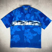 Charger l'image dans la galerie, chemise-hawaienne-a-fleurs-homme-bleue