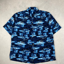 Charger l'image dans la galerie, chemise-hawaienne-a-fleurs-homme-bleue-foncee