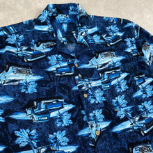 Charger l'image dans la galerie, chemise-hawaienne-a-fleurs-homme-bleue-foncee