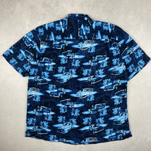 Charger l'image dans la galerie, chemise-hawaienne-a-fleurs-homme-bleue-foncee