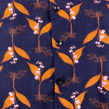 Charger l'image dans la galerie, chemise-hawaienne-a-fleurs-marine-et-orange