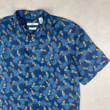 Charger l'image dans la galerie, chemise-hawaienne-a-fleurs-motifs-ananas-homme-bleue