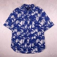 Charger l'image dans la galerie, chemise-hawaienne-a-fleurs-palmiers-bleus