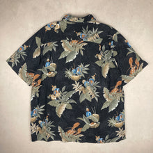 Charger l'image dans la galerie, chemise-hawaienne-a-fleurs-vintage-homme-noire