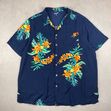 Charger l'image dans la galerie, chemise-hawaienne-bleue-a-fleurs-grande-taille-homme