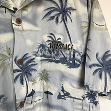 Charger l'image dans la galerie, chemise-hawaienne-homme-vintage-a-fleurs-bleue-grise