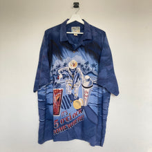 Charger l'image dans la galerie, chemise-hawaienne-homme-vintage-marque-big-dogs-bleue