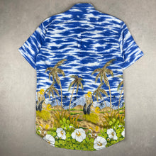 Charger l'image dans la galerie, chemise-hawaienne-vintage-a-fleurs-homme-bleue