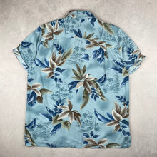 Charger l'image dans la galerie, chemise-hawaienne-vintage-a-fleurs-homme-turquoise