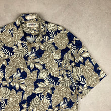 Charger l'image dans la galerie, chemise-hawaienne-vintage-a-fleurs-marine-homme