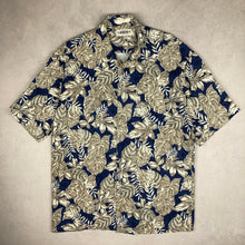Charger l'image dans la galerie, chemise-hawaienne-vintage-a-fleurs-marine-homme