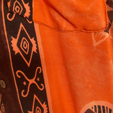 Charger l'image dans la galerie, chemise-hawaienne-vintage-homme-a-fleurs-et-a-motifs-orange