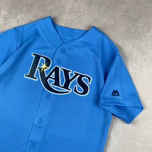 Charger l'image dans la galerie, maillot-baseball-majestic-chemise-mlb-rays-bleu