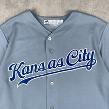 Charger l'image dans la galerie, maillot-baseball-majestic-royals-kansas-city-chemise-mlb-gris