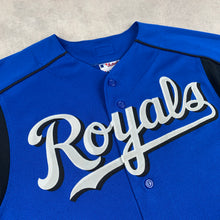 Charger l'image dans la galerie, maillot-baseball-majestic-vintage-royals-kansas-city-chemise-mlb-bleu