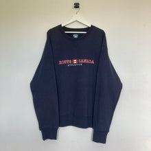 Charger l'image dans la galerie, pull-vintage-homme-oversize-bleu-fonce-unisexe