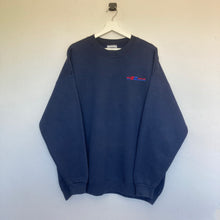 Charger l'image dans la galerie, pull-vintage-homme-oversize-bleu-fonce-unisexe-made-in-usa
