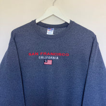 Charger l'image dans la galerie, sweat-vintage-homme-bleu-fonce-san-francisco-california