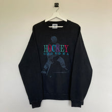 Charger l'image dans la galerie, sweat-vintage-homme-oversize-noir-hockey