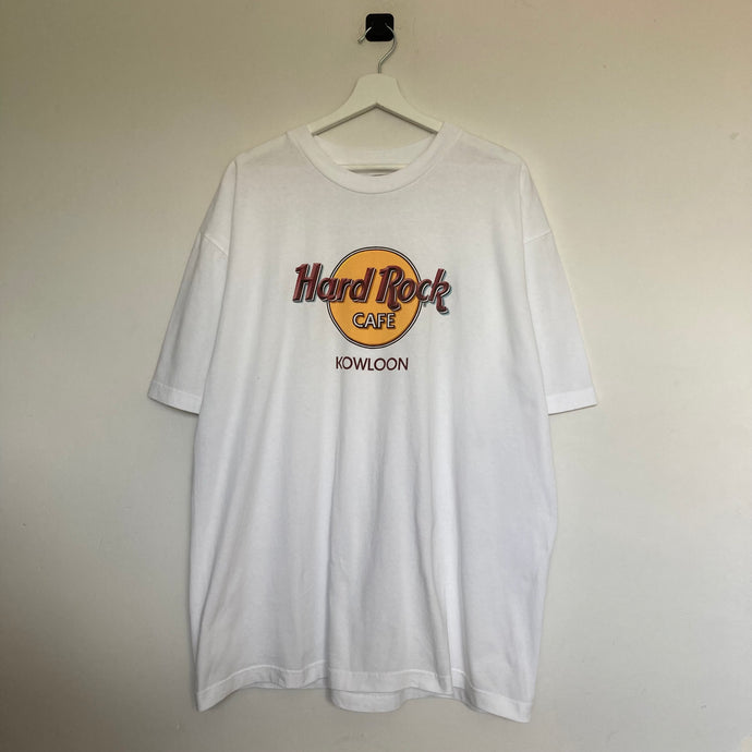     t-shirt-homme-vintage-blanc-hard-rock-cafe-imprime-kowloon
