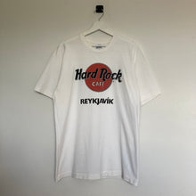Charger l'image dans la galerie, t-shirt-homme-vintage-blanc-hard-rock-cafe-imprime-reykjavik