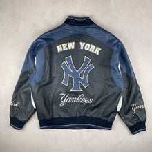 Charger l'image dans la galerie, veste-en-cuir-vintage-new-york-yankees-ny-blouson-teddy-mlb-baseball