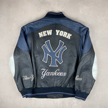 Charger l'image dans la galerie, veste-en-cuir-vintage-new-york-yankees-ny-blouson-teddy-mlb-baseball