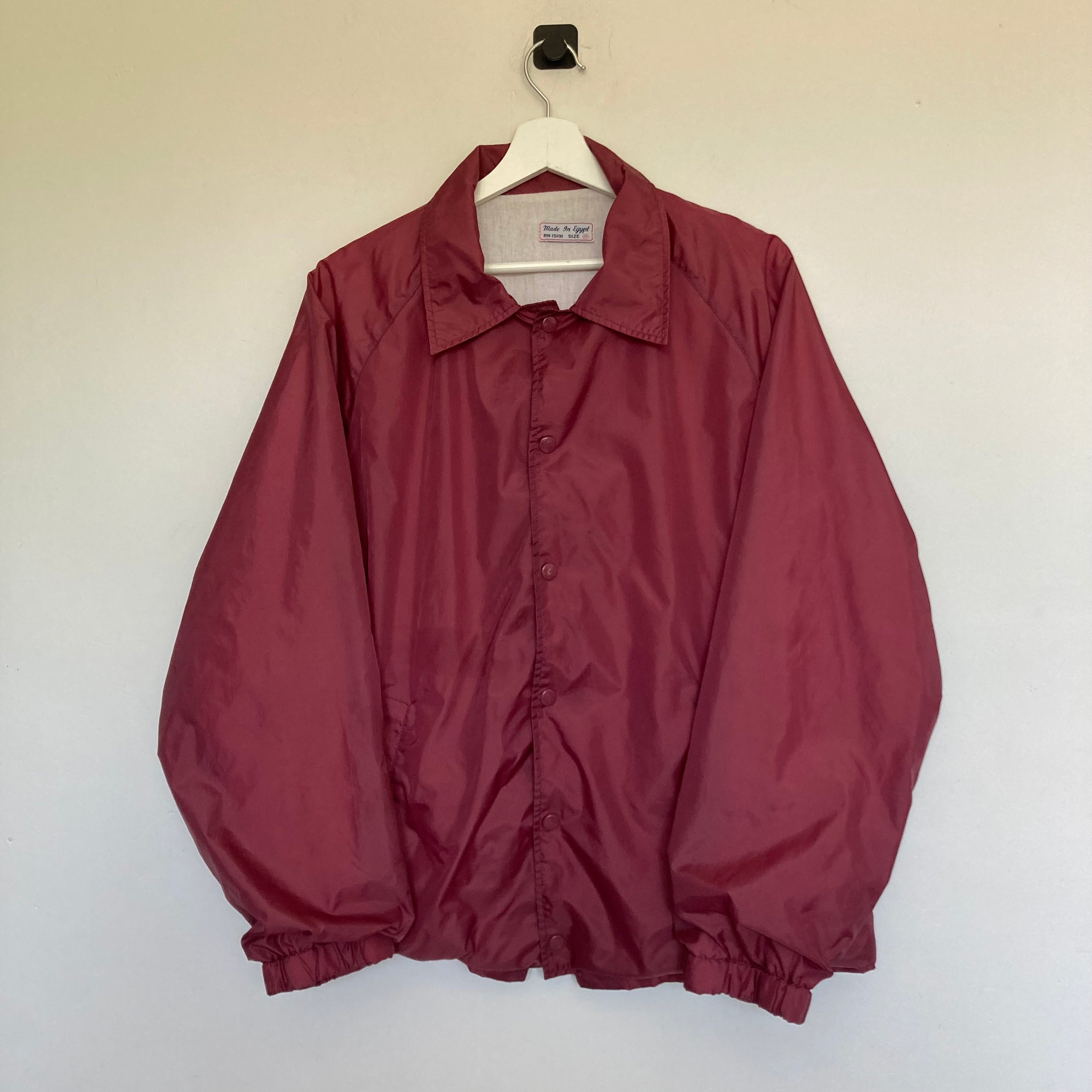 Veste Sport Vintage Années 70 - Couleur Bordeaux - Taille M - Style Survêtement Rétro