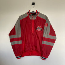 Charger l'image dans la galerie, veste-vintage-homme-reversible-noire-rouge-ohio-state-usa