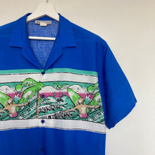 Charger l'image dans la galerie, chemise-aloha-vintage-homme-bleue