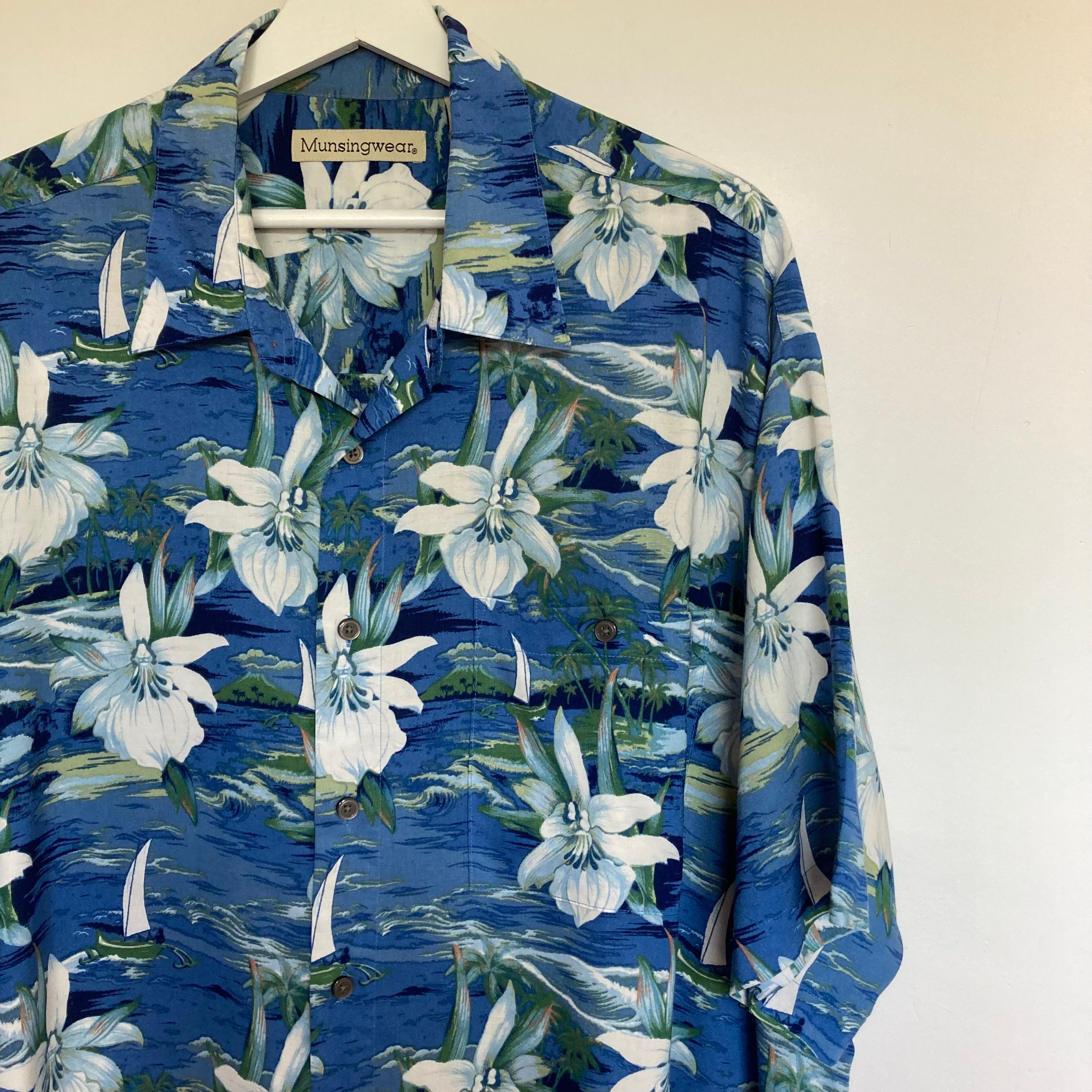 Chemise hawaïenne vintage 100% rayon (XL)