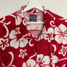 Charger l'image dans la galerie, chemise-hawaienne-vintage-homme-quicksilver-rouge-et-blanche
