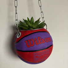 Charger l'image dans la galerie, decoration-ballon-de-basket-transforme-en-pot-de-fleur-raptors-basketball-planter