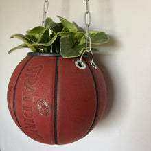 Charger l'image dans la galerie, decoration-ballon-de-basket-transforme-en-pot-de-fleurs-spalding-rouge