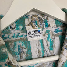 Charger l'image dans la galerie, Véritable et authentique chemise hawaïenne vintage Made in USA pour homme et pour femme - 100% coton couleur bleu clair turquoise