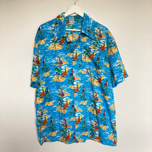 Charger l'image dans la galerie, Chemise hawaïenne vintage bleue turquoise à motifs hawaïens pour homme (2XL) grandes tailles