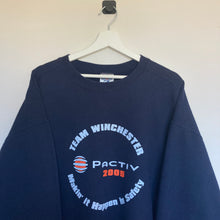 Charger l'image dans la galerie, Sweat bleu foncé à imprimé (XL)