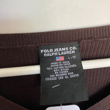 Charger l'image dans la galerie, Pull Ralph Lauren marron pour femme cintré et moulant, en matière côtelé - seconde main friperie