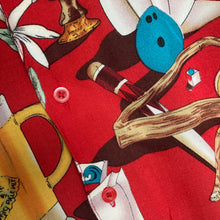 Charger l'image dans la galerie, Chemise hawaïenne vintage rouge « Cuba » (L/XL)