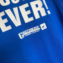 Charger l'image dans la galerie, Tee-shirt bleu imprimé devant et dos (XL oversize / 2XL)