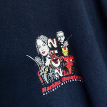 Charger l'image dans la galerie, T-shirt bleu foncé imprimé au dos "Harkins Theatre" (XL ou M/L oversize)