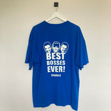 Charger l'image dans la galerie, Tee-shirt bleu imprimé devant et dos (XL oversize / 2XL)