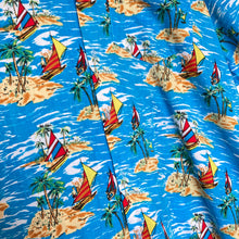 Charger l'image dans la galerie, Chemise hawaïenne vintage bleue turquoise à motifs hawaïens pour homme (2XL) grandes tailles