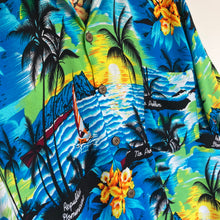 Charger l'image dans la galerie, Chemise hawaïenne bleue à fleurs (XL/2XL)