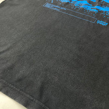 Charger l'image dans la galerie, Tee-shirt vintage noir imprimé face et dos (M/L)